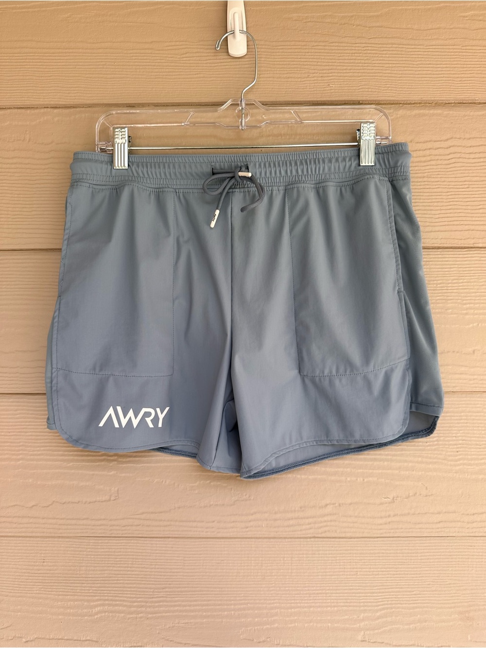 AWRY MENS Blue Athletic Sport Gym Workout Shorts w/ Liner & Pockets Sz M (B6)